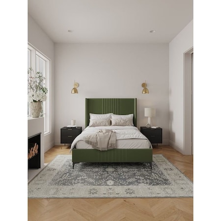 Manhattan Comfort Promenade Full- Size Bed in Moss Green BD010-FL-MG